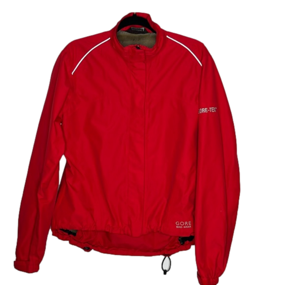 Red Performance Jacket with Stand-Up Collar and Full-Zip